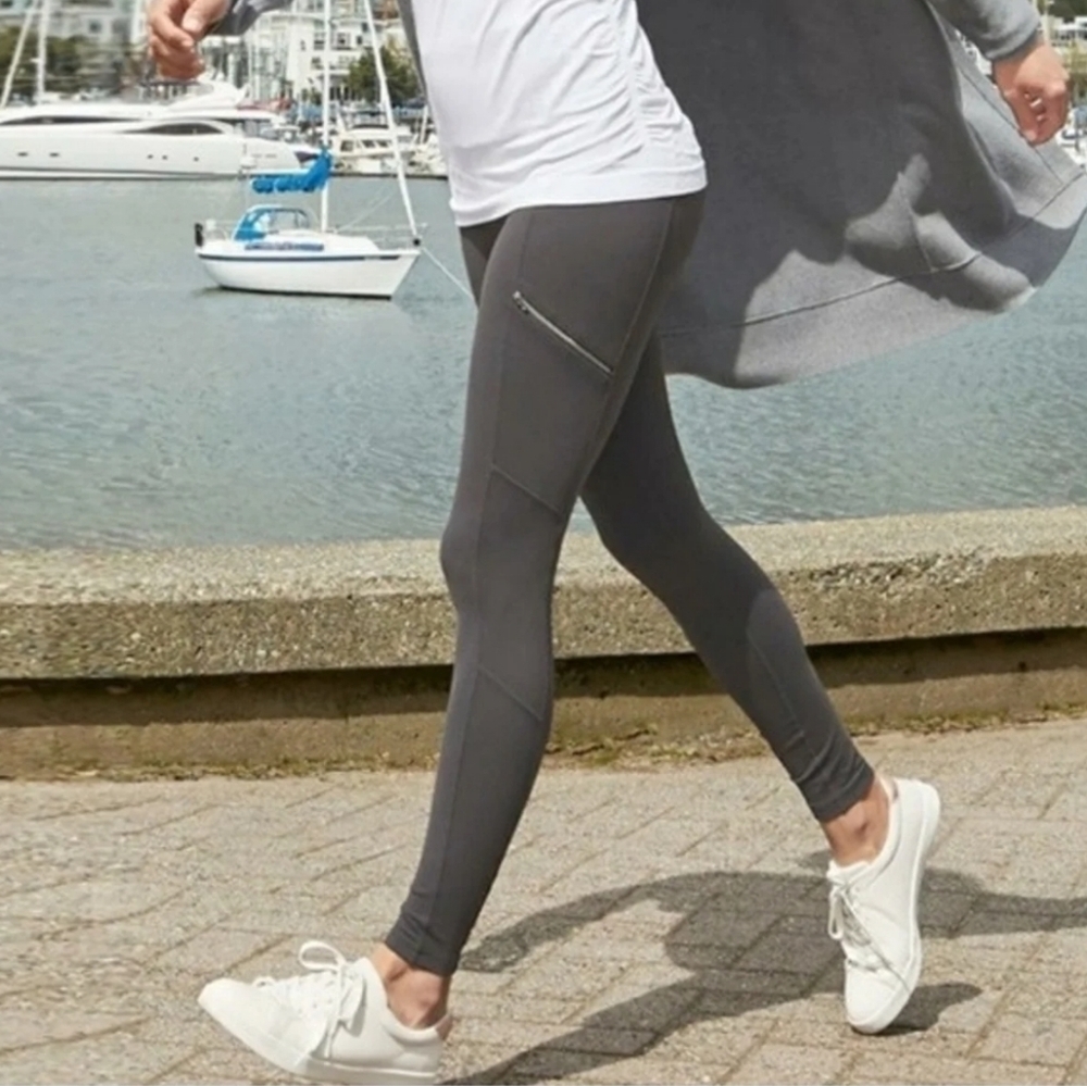 Athleta High Rise  Zip Drifter Tight High Wais Leggings pants full length